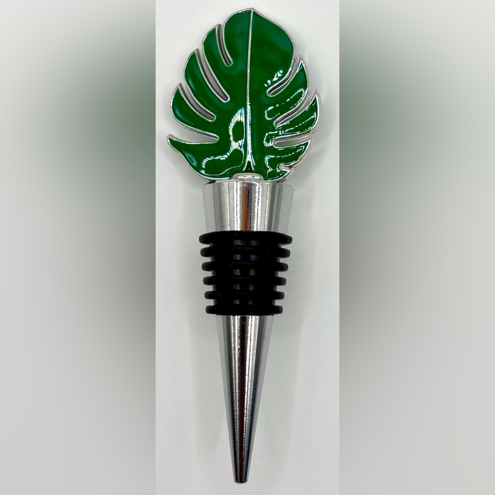 Novelty Barware Green Monstera Leaf Tropical Leaves Wine Bottle Stopper New